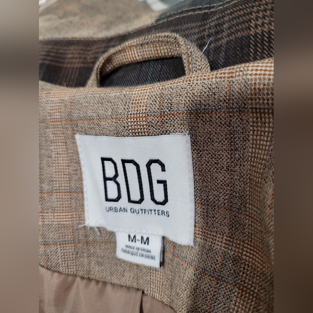 Urban Outfitters Plaid Oversize Trench Jacket in Tan and Brown Medium - Picture 12 of 13